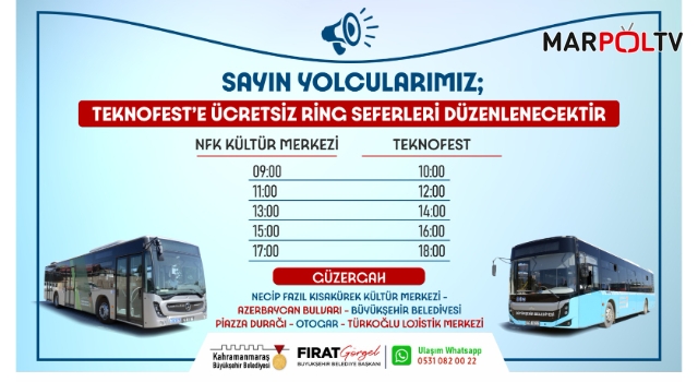 Büyükşehir’den TEKNOFEST’e Ücretsiz Ring Seferi