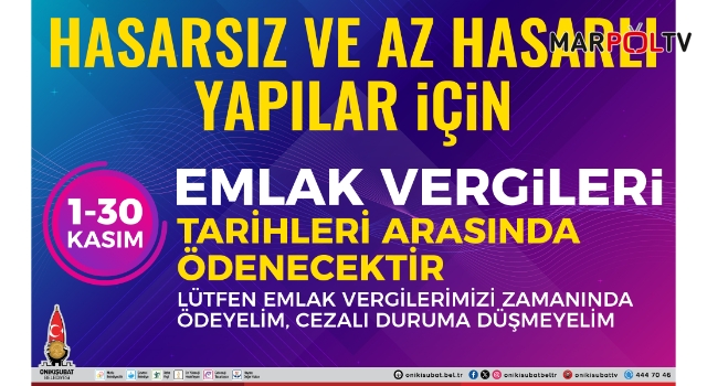 Onikişubat Belediyesi’nden önemli Emlak Vergisi ödemesi hatırlatması