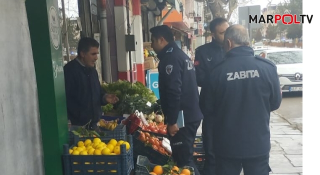 Göksun Belediyesi ve Büyükşehir Belediyesi Zabıta Ekiplerinden Yaya Güvenliği Denetimi