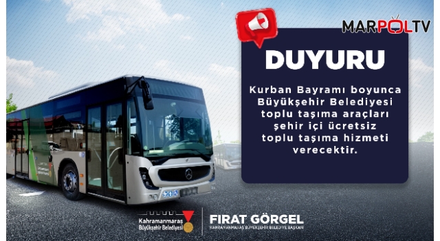 Büyükşehir’den Bayramda Ücretsiz Ulaşım Desteği
