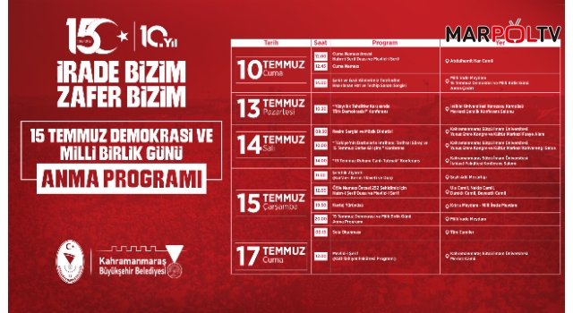 15 Temmuz Demokrasi ve Milli Birlik Günü Anma Programları Başlıyor
