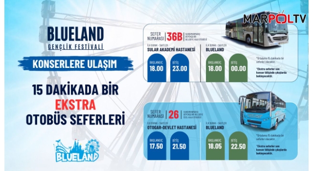 BLUELAND GENÇLİK FESTİVALİ İÇİN OTOBÜS SEFERLERİ ARTIRILDI