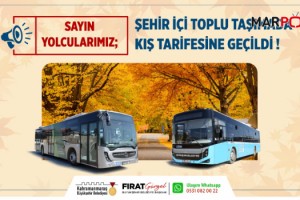 Toplu Taşımada Kış Tarifesine Geçildi!