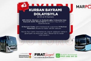 Bayramda NFK Kültür Merkezi ve Yıldızevler’den Kapıçam’a Ücretsiz Toplu Taşıma