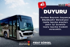 Büyükşehir’den Bayramda Ücretsiz Ulaşım Desteği